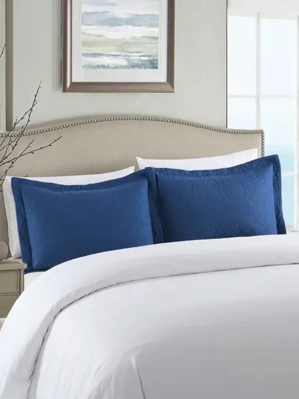 Blue Quilted Pillow Shams